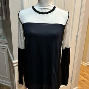 Vince Black and White Color Block Sweater